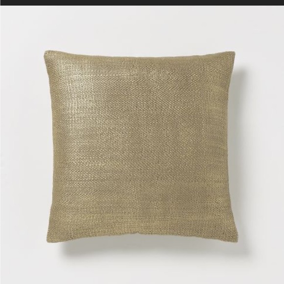 NWT West elm metallic golden woven pillow cover 18” - Picture 2 of 5